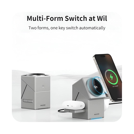شارژر بیسیم 3 در 1 Maxco Geometry Series | شارژ سریع و همزمان